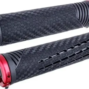 Vysoce Kvalitní Gripy MTB ODI CF, V2.1 Lock-On, MTB, Closed End, Pearl Black / Red
