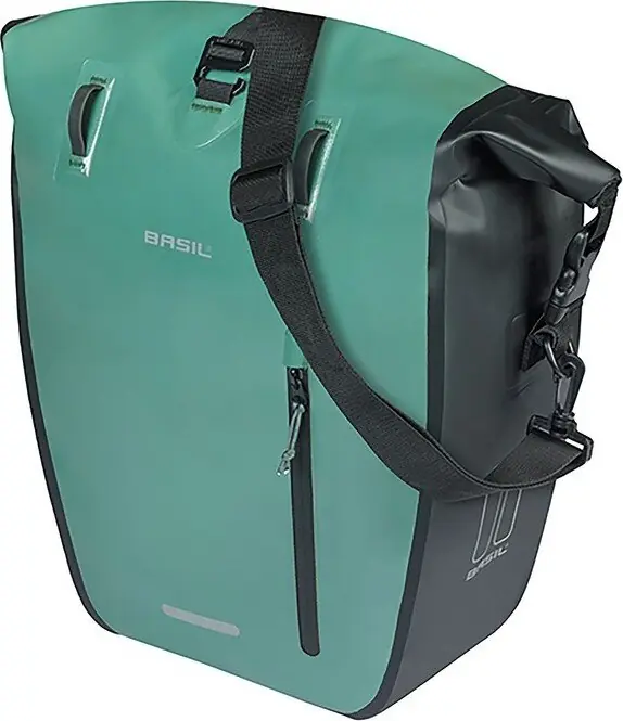 Cykl.taška Basil Rivo L MIK Hooks stríb.zelená/cerná, 25-31 l, MIK hácky Originální