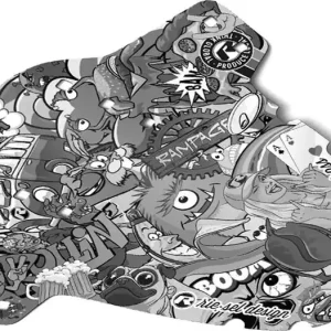 Ověřený Přední blatník RIESEL CrissCross, Stickerbomb Eyecatcher Ultrablack