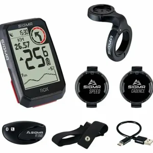 Rychlé Dodání Cyklocomputer Sigma Rox 4.0 Sender Set cerná ( (vc.rychlost.+srdec.+kaden.senz)