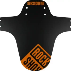 Značkový blatník Rock Shox do odpružené vidlice černý-neon orange potisk