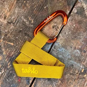 Značkový TAHLO Poutko s karabinou PREMIUM - Tonyho Sakra-Žlutá  (pouze karabina)