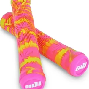 Gripy BMX ODI Hucker 160 mm Flangeless Yellow/pink Poslední Šance