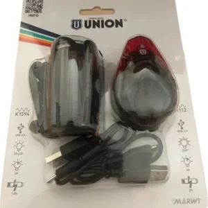 Světlo přední a zadní diodové UN-200 + UN-210, USB, černé Originální