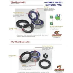 Ložiska + těsnění kola sada All Balls Racing WB25-1393 903.25.1393 Omezená Nabídka