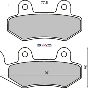 Brzdové destičky RMS 225100580 organické RMS.225100580 Sleva