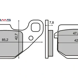 Trendový Brzdové destičky RMS 225102800 organické RMS.225102800