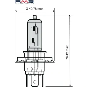 Speciální Cena Žárovka RMS 246510050 12V 60/55W, H4 modrá RMS.246510050