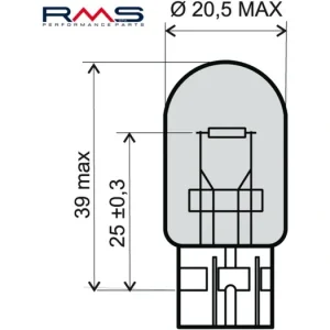 Cenově Výhodný Žárovka RMS 246510445 12V 21/5W, T20 oranžová RMS.246510445