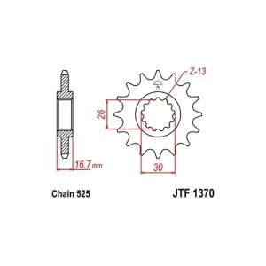 Řetězové kolečko JT JTF 1370-14 14 zubů, 525 JTF1370.14 726.1370-14 Kup Teď