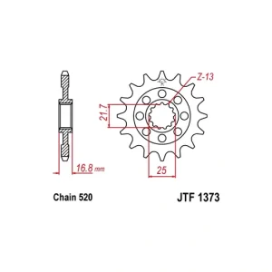 Poslední Šance Řetězové kolečko JT JTF 1373-15 15 zubů, 520 JTF1373.15 726.1373-15
