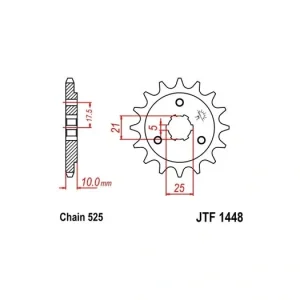 Řetězové kolečko JT JTF 1448-13 13 zubů, 525 JTF1448.13 726.1448-13 Nízká Cena