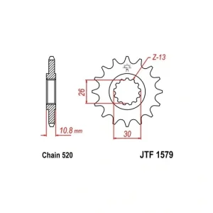 Zlevněný Řetězové kolečko JT JTF 1579-17 17 zubů, 520 JTF1579.17 726.1579-17