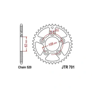 Pouze Dnes Řetězová rozeta JT JTR 701-38 38 zubů, 520 JTR701.38 727.701-38