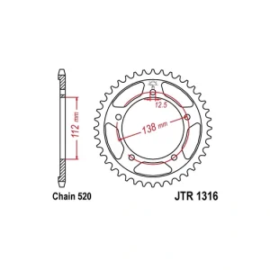 Řetězová rozeta JT JTR 1316-41 41 zubů, 520 JTR1316.41 727.1316-41 Vrácení Zdarma