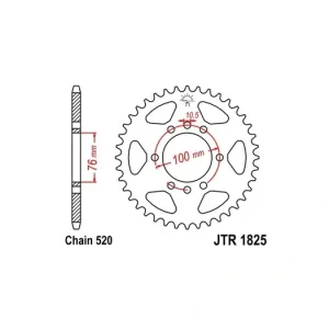 Omezená Nabídka Řetězová rozeta JT JTR 1825-43 43 zubů, 520 JTR1825.43 727.1825-43
