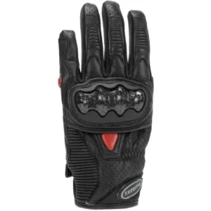 Motocyklové rukavice Raniers Omega 2, zkrácené - černá Sezónní Sleva