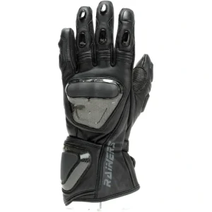 Kožené rukavice na motorku Rainers Adam - černá Novinka