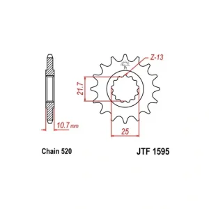 Sezónní Sleva Řetězové kolečko JT JTF 1595-15 15 zubů, 520 JTF1595.15 726.1595.15