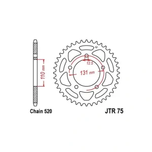 Ověřený Řetězová rozeta JT JTR 75-45 45 zubů, 520 JTR75.45 727.75.45