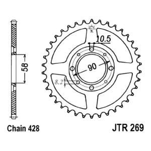 Řetězová rozeta JT JTR 6-41 41 zubů, 525 JTR6.41 727.58.37 Luxusní