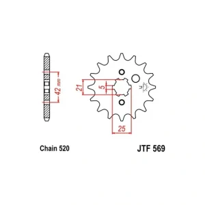 Nejlepší Volba Řetězové kolečko JT JTF 569-18 18 zubů, 520 JTF569.18 726.569.18