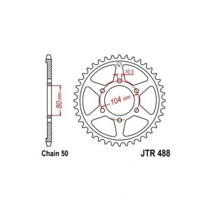 Řetězová rozeta JT JTR 488-47 47 zubů, 530 JTR488.47 727.488.47 Hit Sezóny