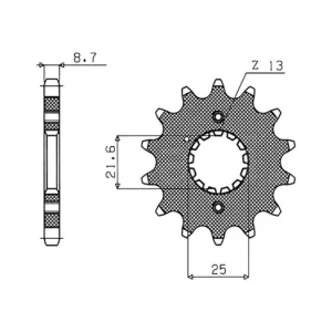 Řetězové kolečko pro sekundární řetězy typu 530, SUNSTAR (15 zubů) M291-5009-15 Nejlepší Volba