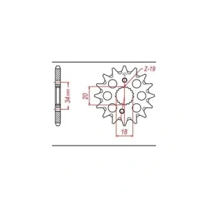 Luxusní Řetězové kolečko pro sekundární řetězy typu 420, JT - Anglie (15 zubů) M290-1005-15