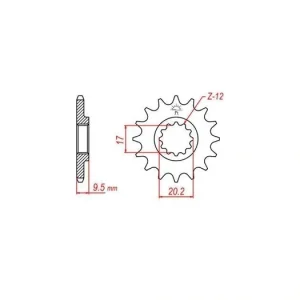 Dokud Zásoby Vydrží Řetězové kolečko pro sekundární řetězy typu 420, JT - Anglie (14 zubů) M290-1006-14