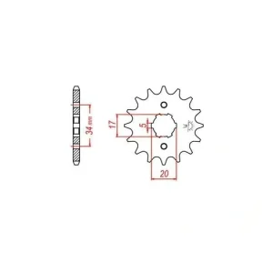 Řetězové kolečko pro sekundární řetězy typu 428, JT - Anglie (15 zubů) M290-2003-15 Doprava Zdarma