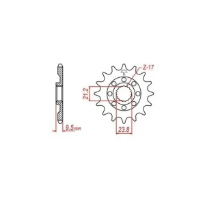 Řetězové kolečko pro sekundární řetězy typu 520, JT - Anglie (14 zubů) M290-3026-14 Autentický