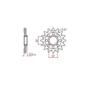 Originální Řetězové kolečko pro sekundární řetězy typu 520, JT - Anglie (13 zubů) M290-3028-13