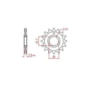 Pouze Dnes Řetězové kolečko pro sekundární řetězy typu 520, JT - Anglie (14 zubů) M290-3032-14