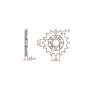 Novinka Řetězové kolečko pro sekundární řetězy typu 520, JT - Anglie (13 zubů) M290-3038-13