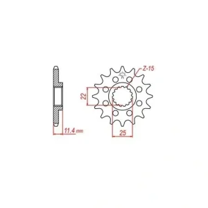 Vysoce Kvalitní Řetězové kolečko pro sekundární řetězy typu 520, JT - Anglie (15 zubů) M290-3048-15