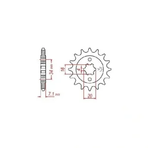 Hromadná Objednávka Řetězové kolečko pro sekundární řetězy typu 520, JT - Anglie (14 zubů) M290-3049-14