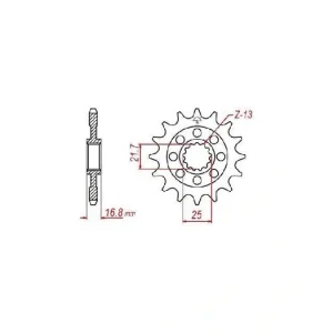 Řetězové kolečko pro sekundární řetězy typu 520, JT - Anglie (16 zubů) M290-3110-16 Ihned K Objednání