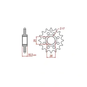 Koupit Online Řetězové kolečko pro sekundární řetězy typu 525, JT - Anglie (16 zubů) M290-4014-16