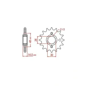Horká Nabídka Řetězové kolečko pro sekundární řetězy typu 530, JT - Anglie (16 zubů) M290-5011-16