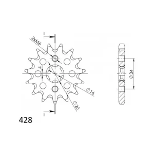 Řetězové kolečko SUPERSPROX CST-1263:15 15 zubů, 428 CST-1263:15.1 043.1263:15 Sezónní Sleva