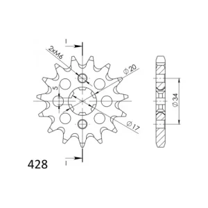 Ověřený Řetězové kolečko SUPERSPROX CST-1264:16 16 zubů, 428 CST-1264:16.1 043.1264:16