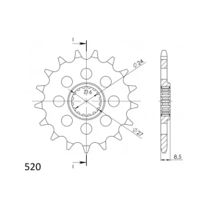 Vysoce Kvalitní Řetězové kolečko SUPERSPROX CST-1423:17 17 zubů, 520 CST-1423:17.2 043.1423:17