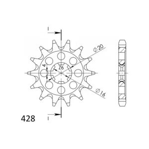 Pouze Dnes Řetězové kolečko SUPERSPROX CST-555:13 13 zubů, 428 CST-555:13.1 043.555:13