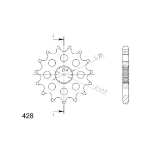 Přímo Od Výrobce Řetězové kolečko SUPERSPROX CST-558:15 15 zubů, 428 CST-558:15.2 043.558:15