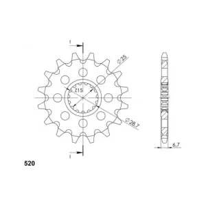Řetězové kolečko SUPERSPROX CST-1592:14 14 zubů, 520 CST-1592:14.1 043.1592:14 Luxusní