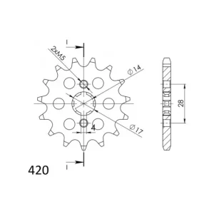 Vrácení Zdarma Řetězové kolečko SUPERSPROX CST-1127:14 14 zubů, 420 043.1127:14