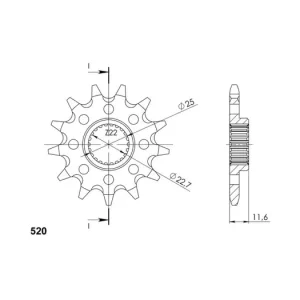 Vysoce Kvalitní Řetězové kolečko SUPERSPROX CST-3221:13 13 zubů, 520 CST-3221:13.1 043.3221:13
