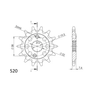 Řetězové kolečko SUPERSPROX CST-1401:15 15 zubů, 520 CST-1401:15.1 043.1401:15 Nejlepší Volba