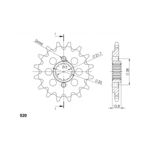 Originální Řetězové kolečko SUPERSPROX CST-511:14 14 zubů, 520 CST-511:14.1 043.511:14